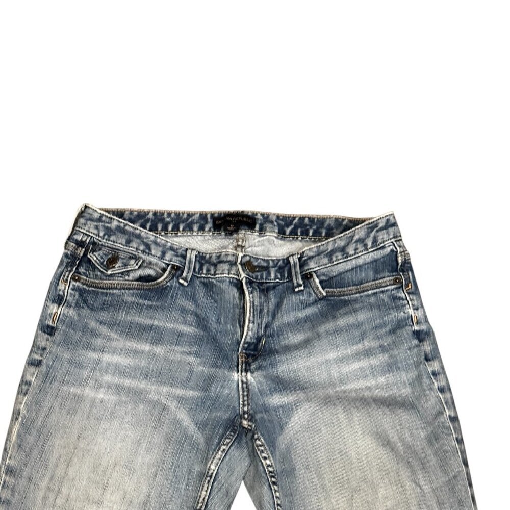 Banana Republic Cuffed Capri Jeans Size 10 Distressed Crop Denim - Picture 2 of 4